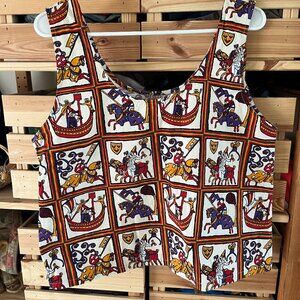Meadows medieval print cotton tank NWOT